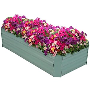 23 in. x 47 in. x 12 in. Galvanized Steel Rectangle-Shaped Raised Garden Bed Green