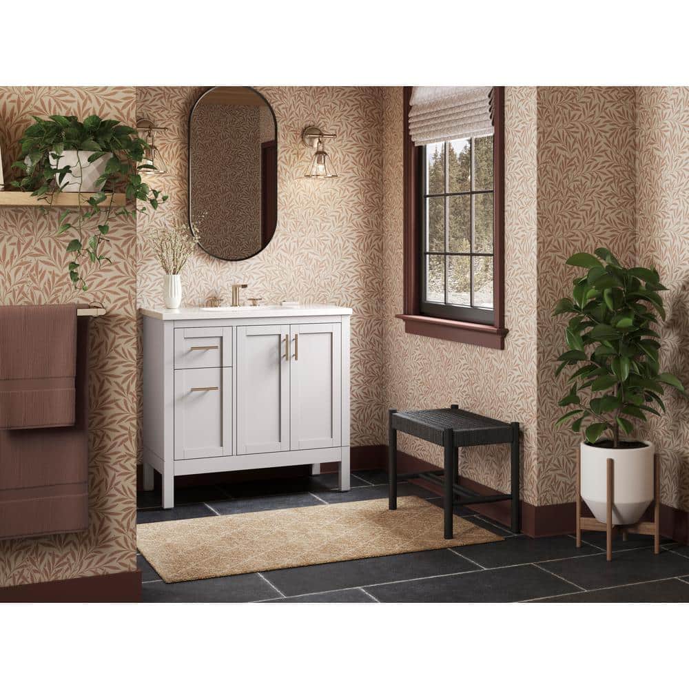 37" Atmos Grey Single Bathroom Vanity Set with Quartz Top