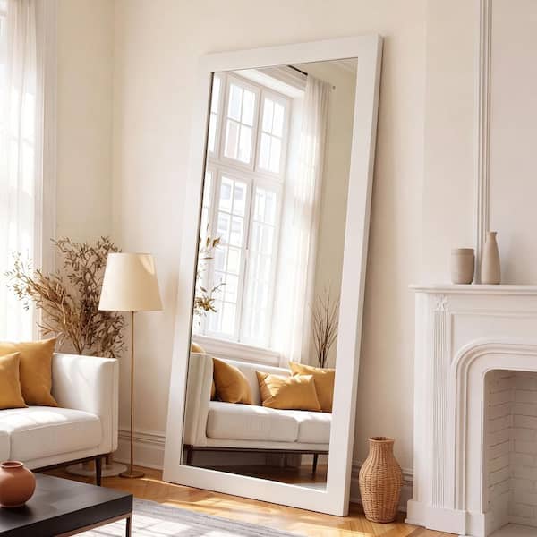 32 in. W x 71 in. H Oversized Wood Frame Rectangular Wall Mirror, Floor Mirror for Bathroom Bedroom, FullLength Mirror