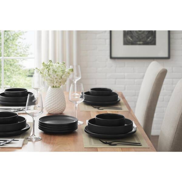 StyleWell Chastain 16-Piece Solid Stoneware Dinnerware Set in