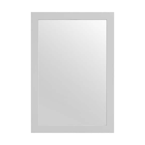 Baybarn 22 in. W x 32 in. H Rectangular Wood Framed Wall Bathroom Vanity Mirror in Light Gray