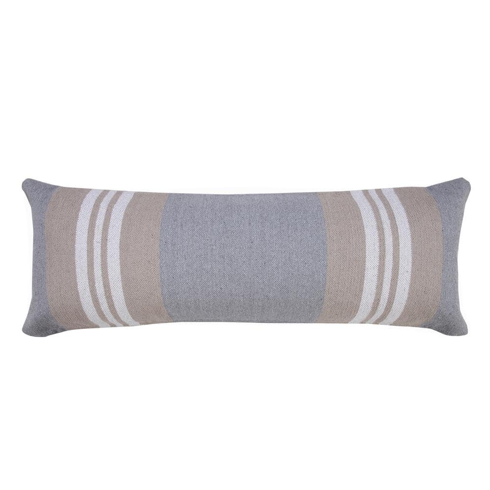 Classic Beige / Gray / White 14 in. x 36 in. Coastal Club Double Striped In