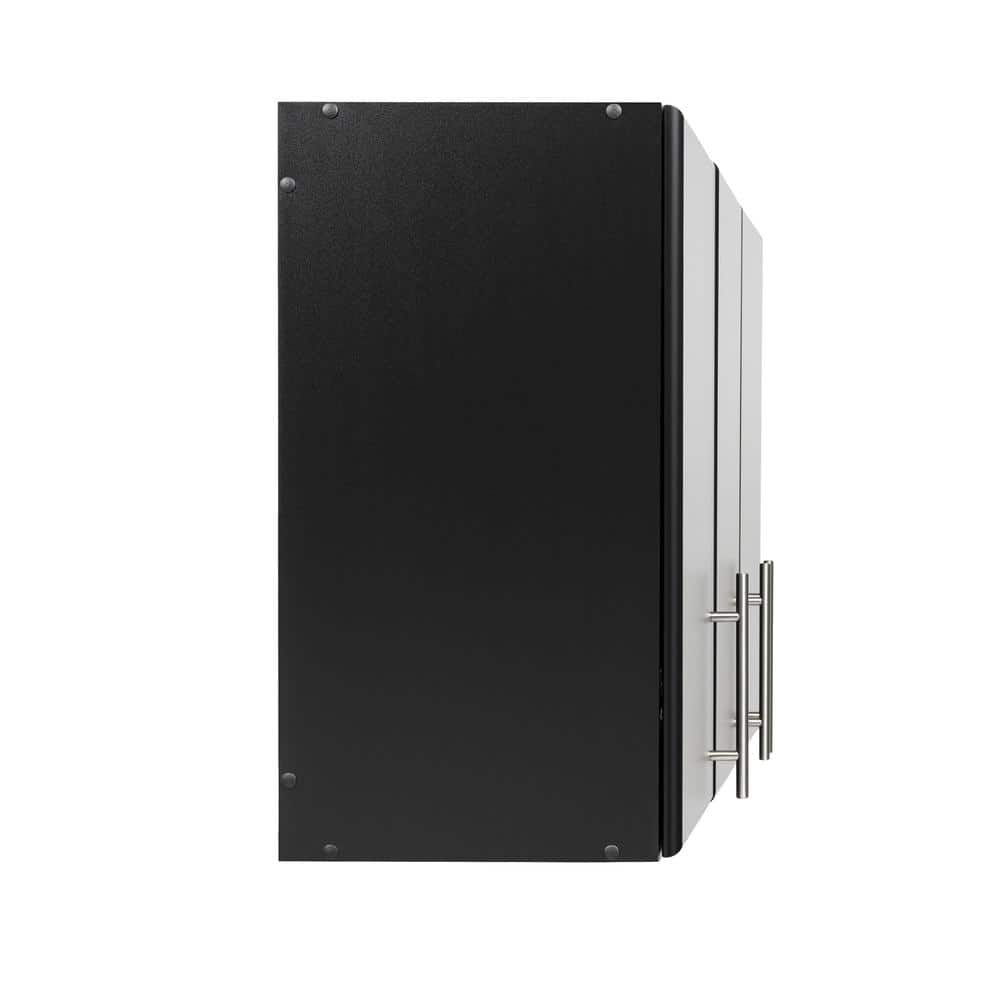 Elite 54" Black Laminated Wall Cabinet with Adjustable Shelving