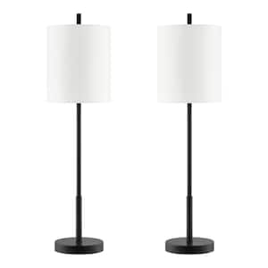 JONATHAN Y Sabrina 28 .5 in. Vintage Industrial Iron LED Table Lamp with  Pull-Chain and USB Charging Port, Black (Set of 2) JYL1126C-SET2 - The Home  Depot