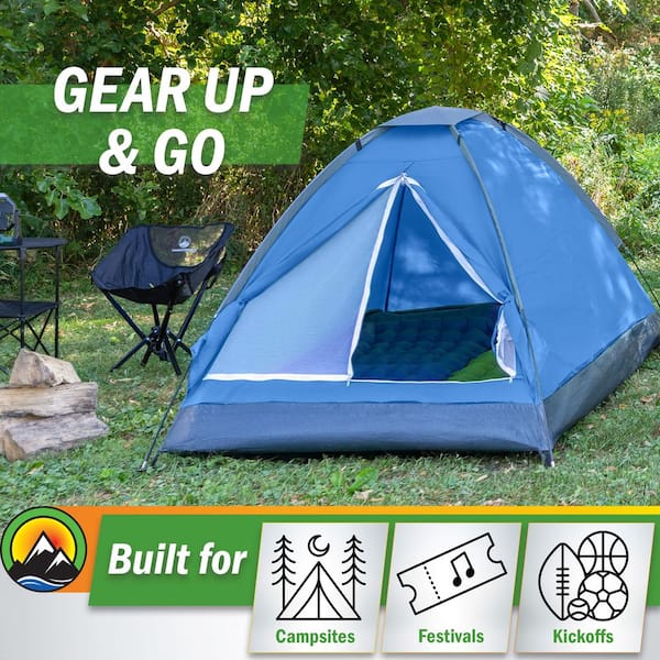 Wakeman Outdoors 2-Person Blue Dome Tent with Carry Bag HW4700012