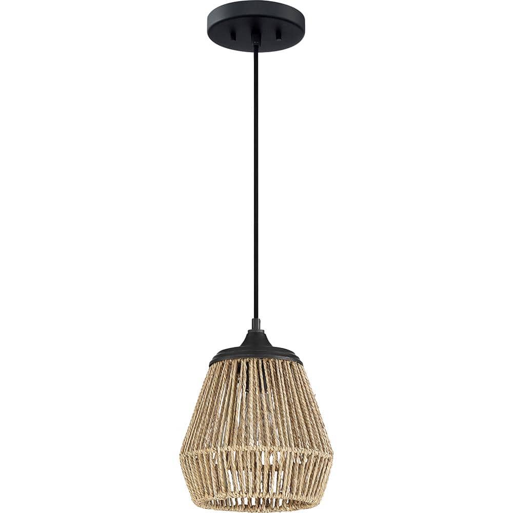 Earth Black Rattan Mini Pendant Light