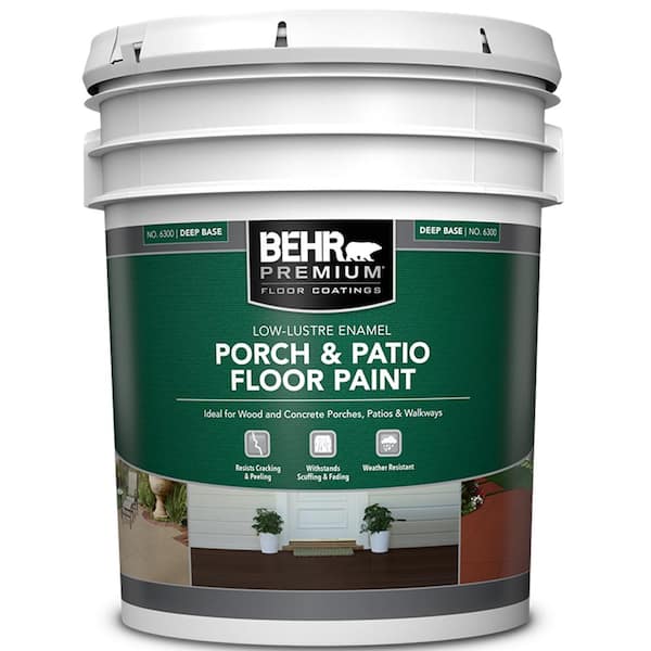 BEHR PREMIUM 5 gal. Deep Base White Low Luster Interior/Exterior Porch and Patio Floor Paint
