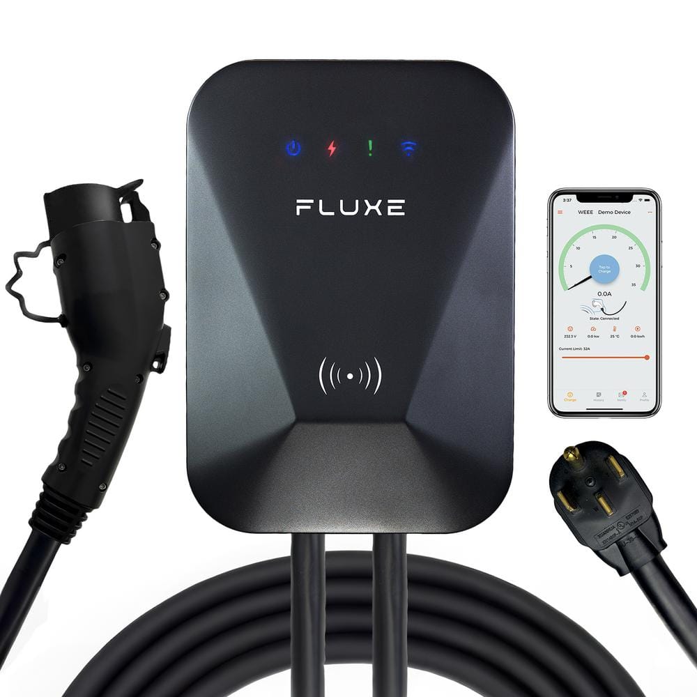 FLUXE Level Electric Vehicle (EV) Car Charger with Wifi, 40Amp 240V, NEMA  14-50 Plug, UL Listed, Energy Star Certified FX-EV-002-BLK The Home Depot