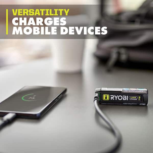 RYOBI USB Lithium Starter Kit with (2) 2.0 Ah Batteries and 3-Port Charger