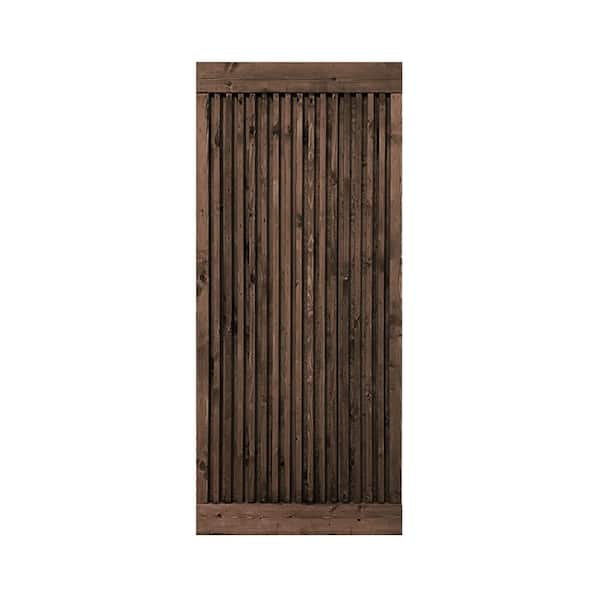CALHOME 42 in. x 84 in. Japanese Series Pre Assemble Espresso Stained Wood Interior Sliding Barn Door Slab