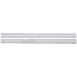 Greecian White Pencil Molding 0.75 in. x 12 in. Polished Marble Wall Tile (1 lin. ft.)