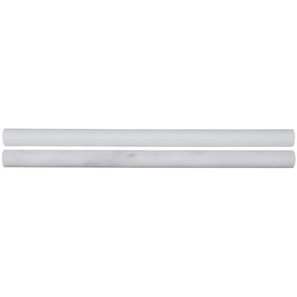 MSI Greecian White Pencil Molding 0.75 in. x 12 in. Polished Marble Wall Tile (1 lin. ft.)
