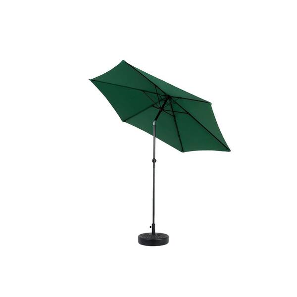 Oyezvary 9 ft. Steel Market Push Button Tilt and Crank Patio Umbrella Adjustable and 6 Sturdy Ribs in Green (Base Not Included)