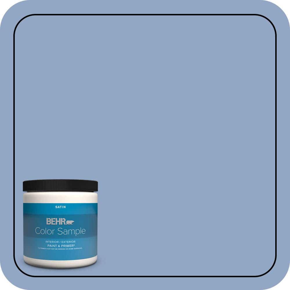 BEHR PREMIUM PLUS 8 oz. #PPU15-13 Blue Hydrangea Satin Enamel Interior
