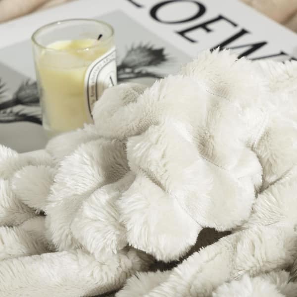 1 PC Beige Unthemed Winter Warm Throw Blanket-Super Soft Cozy Fleece Thick Sherpa Blanket Plush for Women-Queen