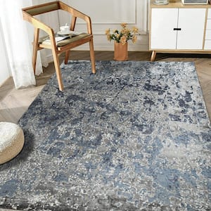 Hand Crafted Wool and Viscose Gray 5 ft. x 8 ft. Contemporary Abstract Hand Crafted Area Rug
