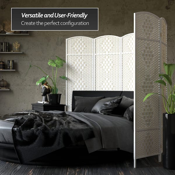 6 ft. White 3-Panel Room Divider