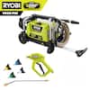 RYOBI 1900 PSI 1.2 GPM Cold Water Wheeled Corded Electric Pressure Washer with Automotive Accessory Kit RY1419MT-RY31AMK01