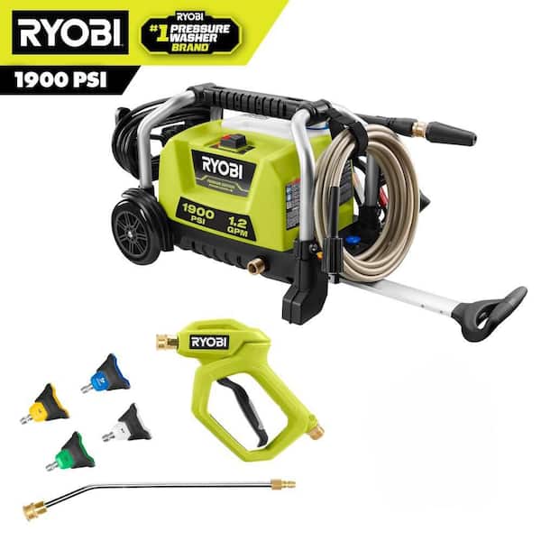 1900 PSI 1.2 GPM Cold Water Wheeled Corded Electric Pressure Washer with Automotive Accessory Kit