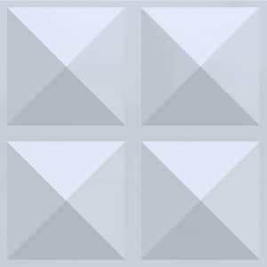 Berlin 0.008 in. x 19.68 in. x 19.68 in. White Polystyrene 3D Wall Panel - 32.29 sq. ft. (12-Panels)