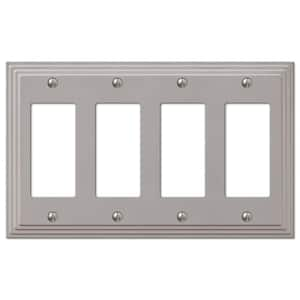 Tiered 4 Gang Rocker Metal Wall Plate - Satin Nickel