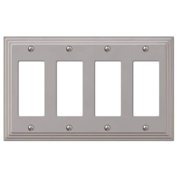Tiered 4 Gang Rocker Metal Wall Plate - Satin Nickel