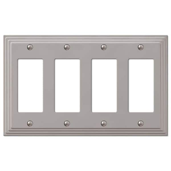 AMERELLE Tiered 4 Gang Rocker Metal Wall Plate - Satin Nickel