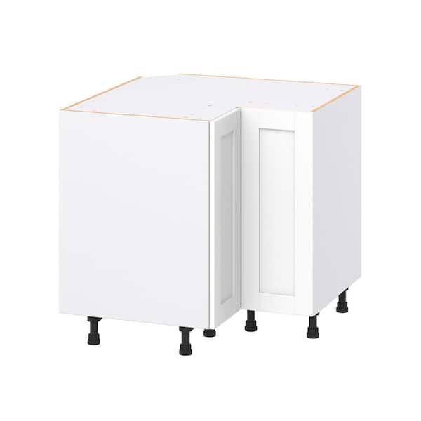 Milton 36 in. W x 24 in. D x 34.5 in. H Assembled Shaker Standard Corner Base Kitchen Cabinet in Bright White
