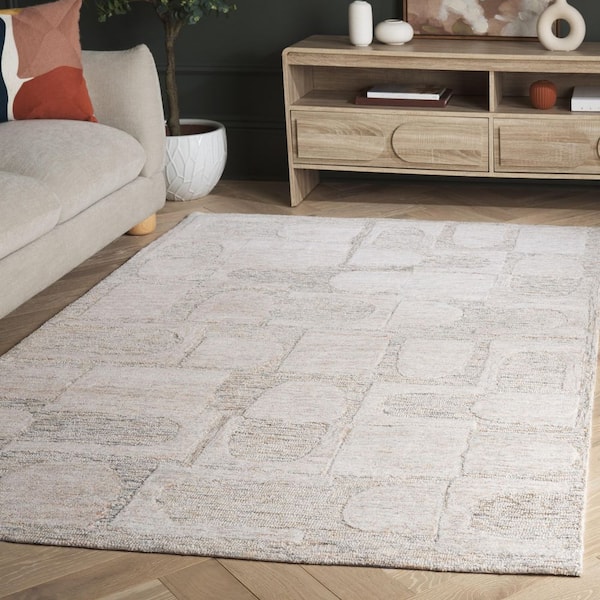 Harvest 8 ft. x 10 ft. Gray/Rust Geometric High-Low Area Rug