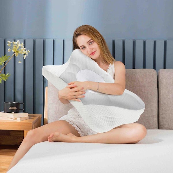WONDER COMFORT Gray Cervical Contour Memory Foam Pillows with