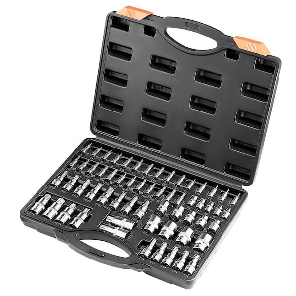 SKYSHALO Torx Bit Socket and External Torx Socket Set, 60-Piece T6