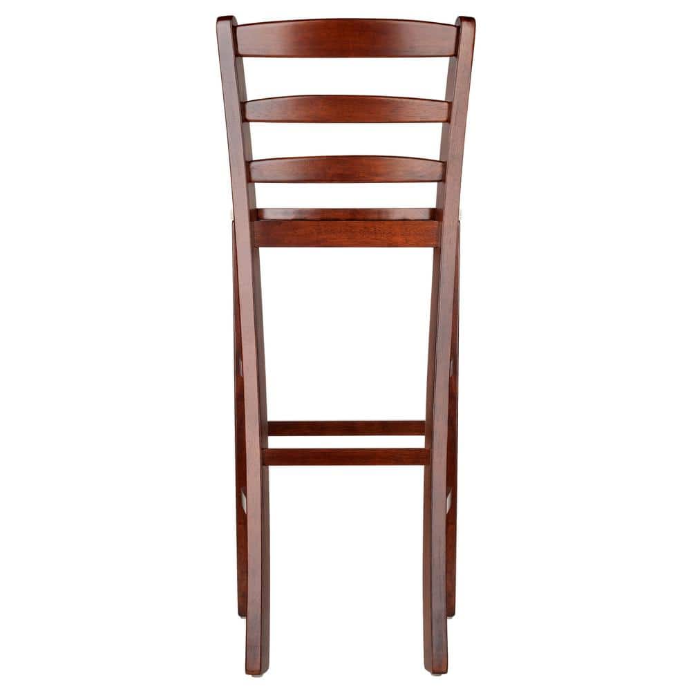 Set of 2 Walnut Ladder Back 30" Bar Stools