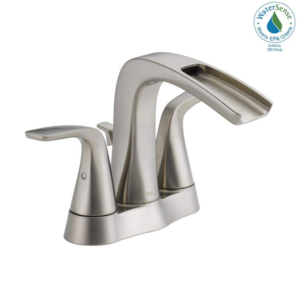 Stainless Steel Waterfall Bathroom Faucet with Drain Assembly