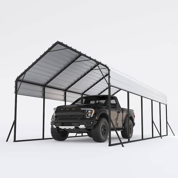 13 ft. x 26 ft. Heavy Duty Carport Oversized Metal Shelter Galvanized Steel Frame & Roof Wind & Snow Resistant Garage