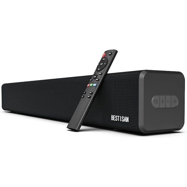 BESTISAN Soundbar with Built-In Dual Subwoofer 32 in. SE02 2.1 Channel Bluetooth 5.0  for TV Speakers