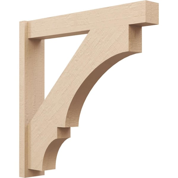 Ekena Millwork 6 in. x 36 in. x 36 in. Balboa Block Rough Cedar Woodgrain Timberthane Polyurethane Outlooker, Primed Tan