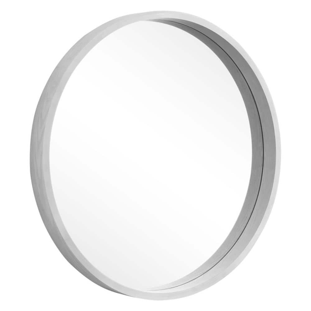 28in White Round Wood Frame Wall Mirror for Home Decoration, Bathroom Vanity price history on PriceWatchPro