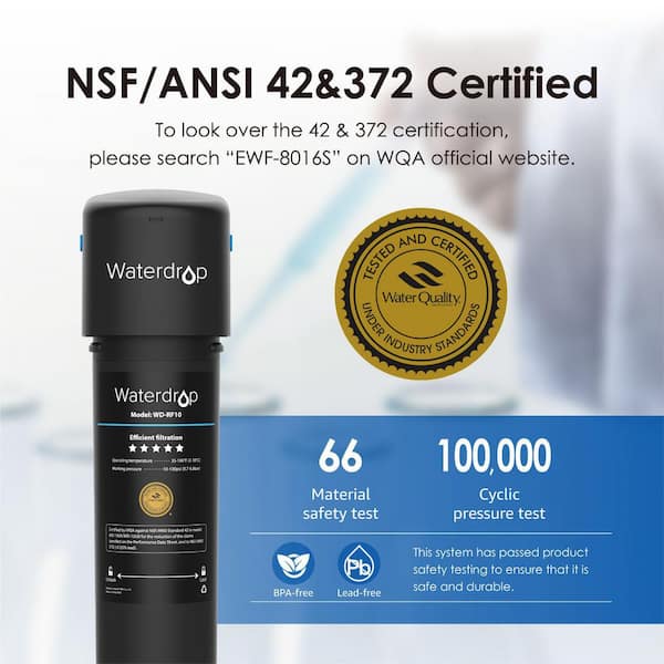 Waterdrop Gravity-fed Water Filter System, NSF/ANSI 372