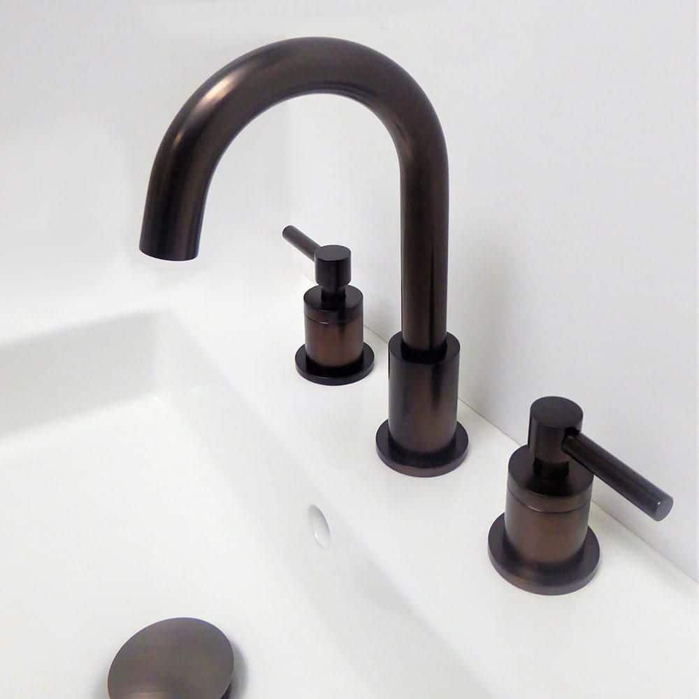 Oil Rubbed Bronze Double Handle Widespread Bathroom Faucet