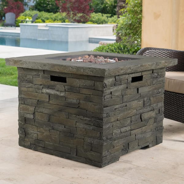 35 in. W 40,000 BTU Square Outdoor Propane Gas Fire Pit Table