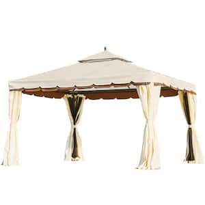 10 ft. x 12 ft. Cream Double Roof Canopy
