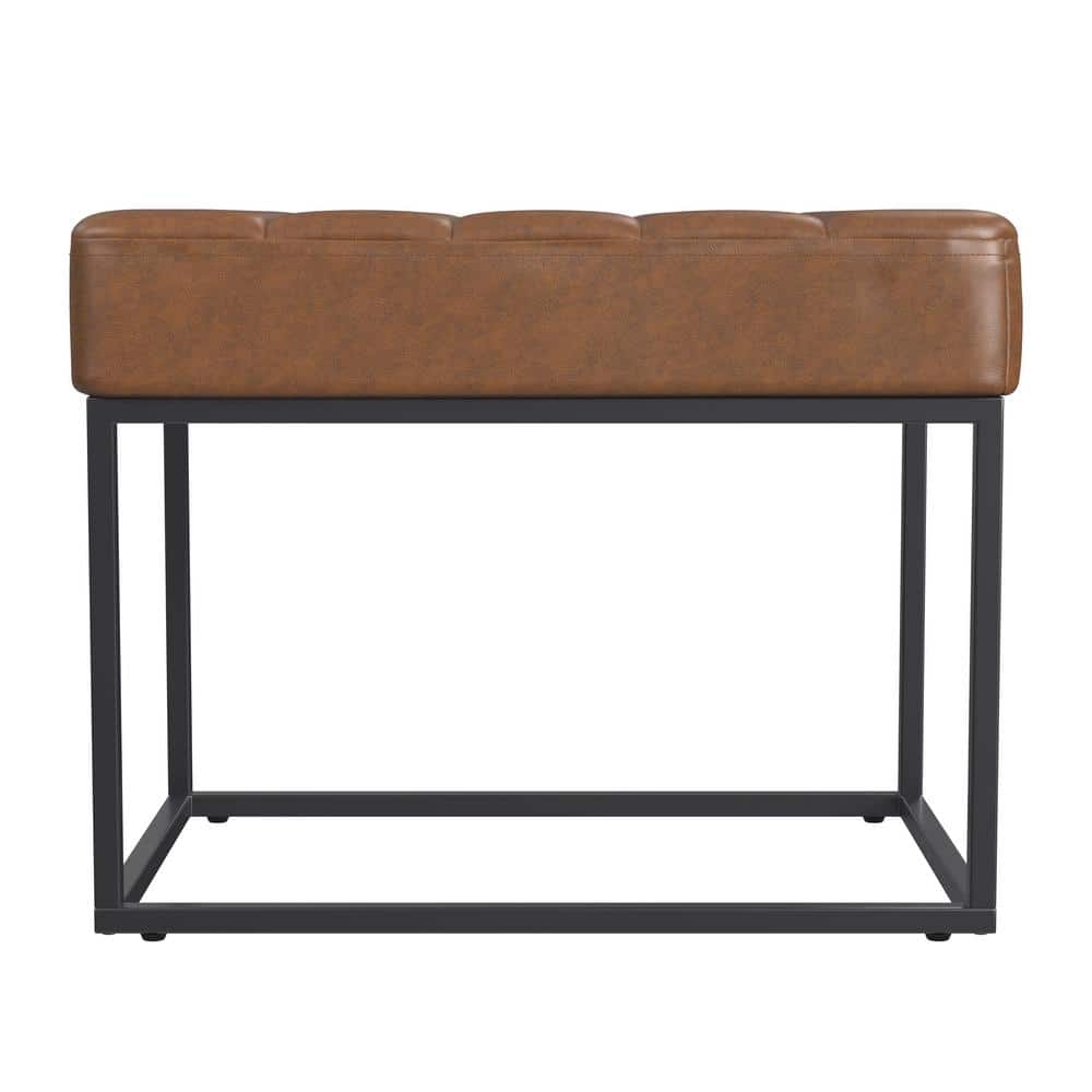 HomePop Homepop Theodore Small Ottoman - Faux Leather