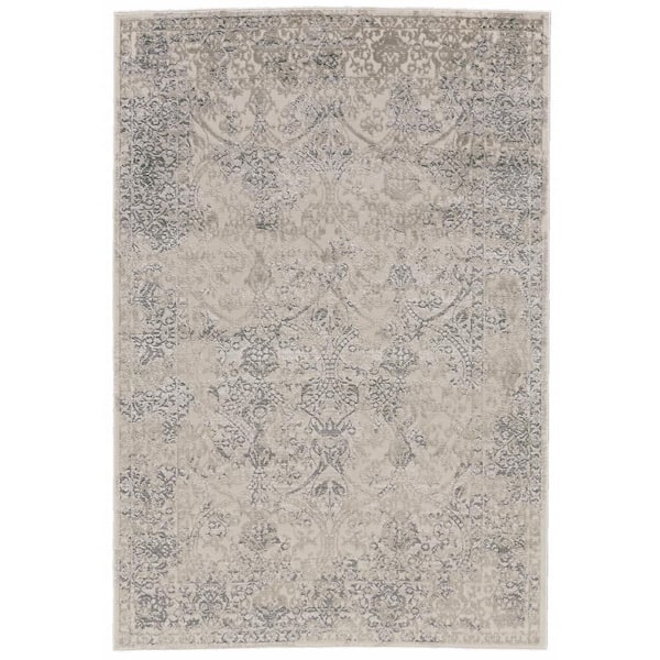 HomeRoots 10 x 13 Gray and Ivory Abstract Area Rug