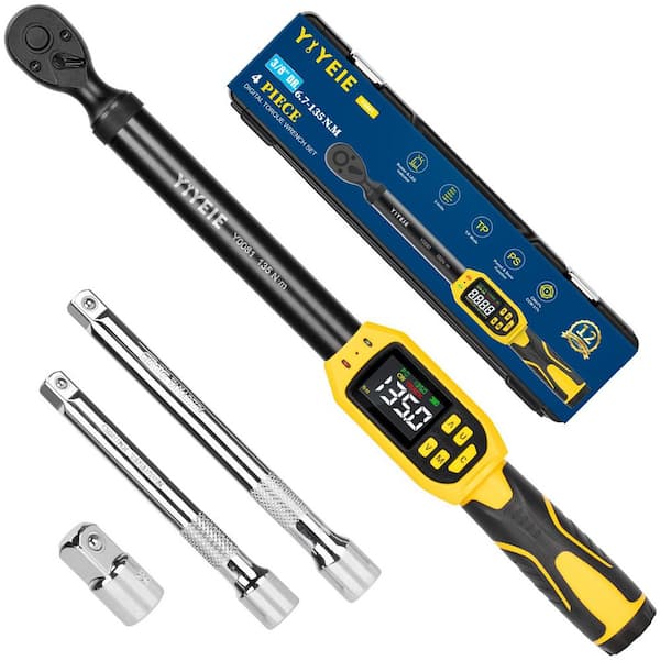 3/8 in. Drive Digital Torque Wrench, 5-99.5 ft-lb Range, Plus/Minus 1% High Precision, Smart Multi-Alert System