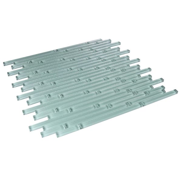 New Era Gray 12 in. x 12 in. Interlocking Glossy Glass Mosaic Wall Tile (11 sq. ft./Case)