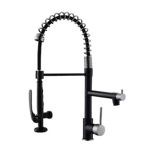 Single-Handle Pull Down Sprayer Kitchen Faucet with Sprayer in Black Nickel