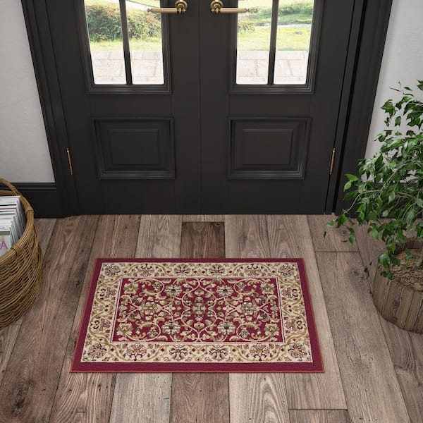 Sensation Border Red 2 ft. x 3 ft. Indoor Area Rug