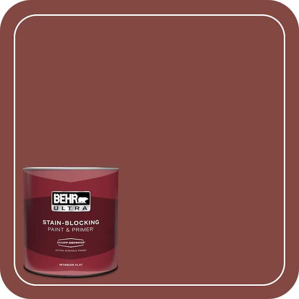 BEHR ULTRA 1 qt. #S-H-170 Red Brick Extra Durable Flat Interior Paint & Primer