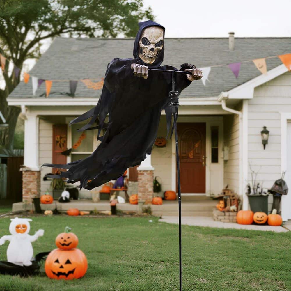 7.8 ft. Halloween Skeleton Decorations, Flying Rotated Skull Reaper Ghost Scarecrow Decorations for Garden, Porch, Yard price history on PriceWatchPro