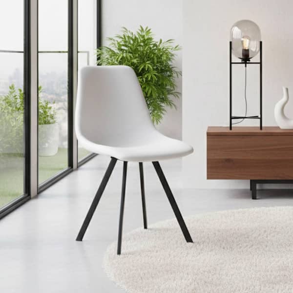 Markley White Faux Leather Dining Chair